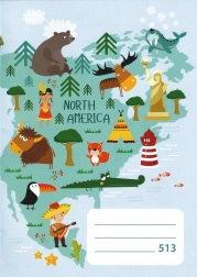 Schoolschrift A5 gelijnd Noord-Amerika 10 vellen