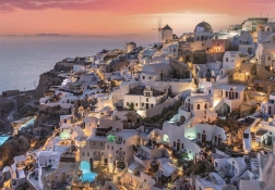 Puzzel Tintenschakeringen van Santorini 1000 stukjes
