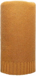 Bamboe gebreide deken 100 × 80 cm mosterdgeel