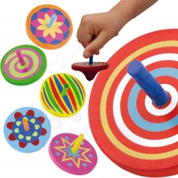 Kleurrijke houten tol VIGA