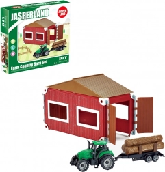 Set tractor en boerderij met schuur