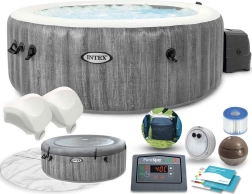 Inflatable hot tub for 4 people with hydromassage and Wi‑Fi