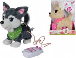 Pluchen puppy aan het lijntje met geluid en lopen