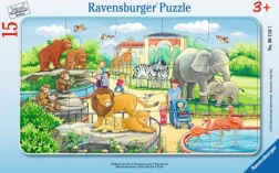 Ravensburger kinderpuzzel in frame 15 stukjes – uitstapje naar de dierentuin