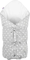 Klassieke vetersluiting-wikkeldoek New Baby grijs met stippen