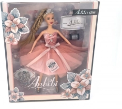 Pop in roze jurk 30 cm