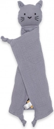 mousseline knuffeldoekje New Baby kat grijs