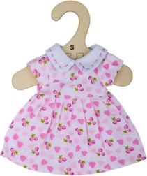 Robe rose avec cœurs pour poupée 28 cm