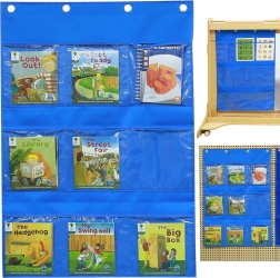 Masterkidz textile wall-mounted organizer for books and pictures blue