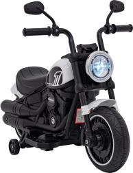 Elektrische kindermotor Chopper Faster met FM-radio, audiopaneel en LED – Wit