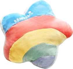 Coussin étoile arc-en-ciel 35 cm