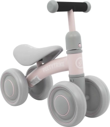 Vierwielige kinderbalansfiets PeetyTrike, roze