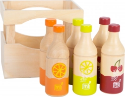 Caisse en bois avec 6 bouteilles de boissons small foot