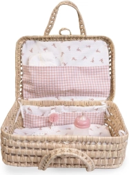 Valisette en osier avec trousse d’accessoires pour poupée ANTONIO JUAN