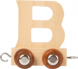 Small foot houten wagon met letter B voor de speelgoedtreinbaan