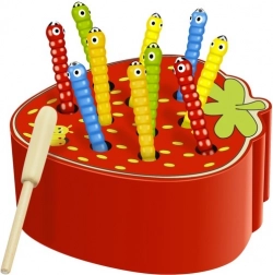 Houten spel Trsčka – wormpjes vangen met magneet