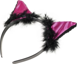 Carnaval hoofdband Kat met oortjes en veren