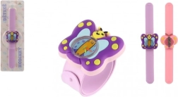 Children’s self-wrapping slap watch with butterfly, silicone, 22 cm