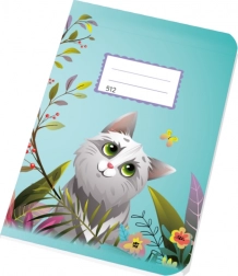Schoolschrift A5 512 met kattenmotief, gelijnd 16 mm