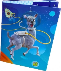 A4-schriftenbox met lama die in het donker licht