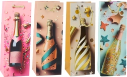 Paper gift bag for bottle Champagne pastel 35 × 12 × 9 cm