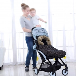 Winter voetenzak voor kinderwagen en slee met bont 100 cm