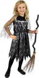 Kinderkostuum heks met spinnenwebpatroon