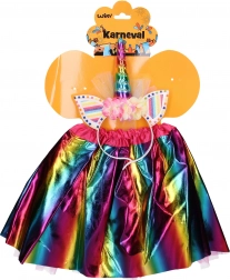 Set de carnaval licorne – jupe multicolore et serre-tête