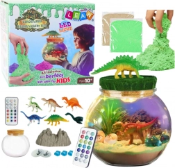 Creatief dinosaurus-terrarium DIY met LED-lampje en afstandsbediening