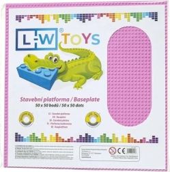 Bouwplaat 50 × 50 noppen roze