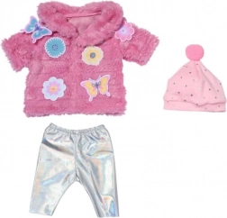 BABY born set met roze bontjas voor poppen 43 cm