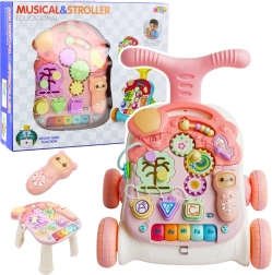 Educational Walker with Interactive Panel 5-in-1 Pink