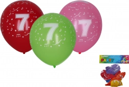 Inflatable Balloons 30 cm with Number 7 – Set of 5
