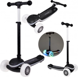 Kinder driewielige balansstep Scooter met LED-verlichting en muziek – zwart