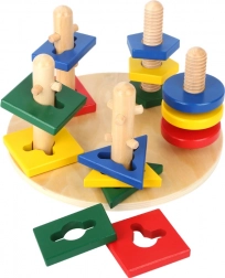 Wooden Motor Skills Tower with Geometric Shapes SMALL FOOT