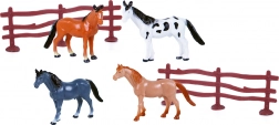 chevaux avec enclos – set de 4 chevaux