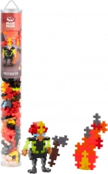 Plus-Plus brandweerman – bouwset in een koker (100 stukjes)