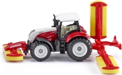 Siku Farmer Steyr tractor with Pöttinger mowers – die-cast model