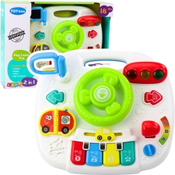 Interactive Educational Table with Steering Wheel 2-in-1 with Lights and Sounds