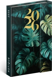 Wekelijkse magnetische agenda Monstera 2026, 11 x 16 cm