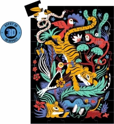 Puzzel tijger met 3D-bril 50 stukjes