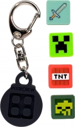 Pixie Crew & Minecraft Keychain Black with Multipixels