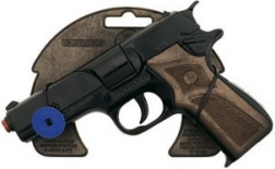 Metalen politieklapperpistool, zwart, 8 schoten