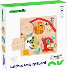 houten activiteitenbord met slotjes