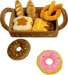 Magische kinder pluchen mand met gebak