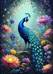 Puzzle Flowers and Peacock 500 Pieces