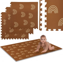 Humbi Foam Floor Play Mat 180 × 60, waterproof puzzle, brown rainbow