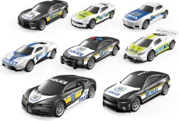 Politieauto met terugtrekmechanisme, set van 4 stuks