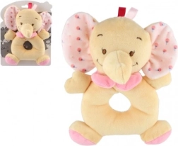 Plush rattle elephant pink 18 cm