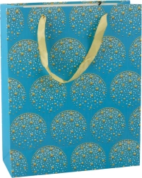 Blue gift bag with gold stars 32 × 26 × 12 cm